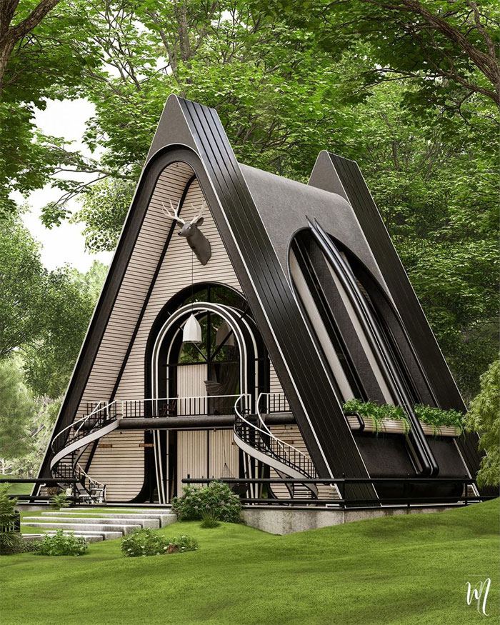 Modern A-Frame Cabin In Bedford Hills, NY