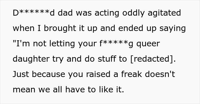 Homophobic Neighbor Calls This Dad's Daughter "A Freak" Because She's Openly Gay, Dad Brings Up His Secret Affair In Front Of His Wife Homophobic Neighbor Calls This Dad's Daughter "A Freak" Because She's Openly Gay, Dad Brings Up His Secret Affair In Front Of His Wife