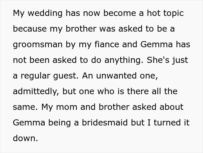 Woman Upset She Doesn't Get To Do Anything Special In Husband's Sister's Wedding, Despite Her Being A Huge Bully To Sister Back In The Day