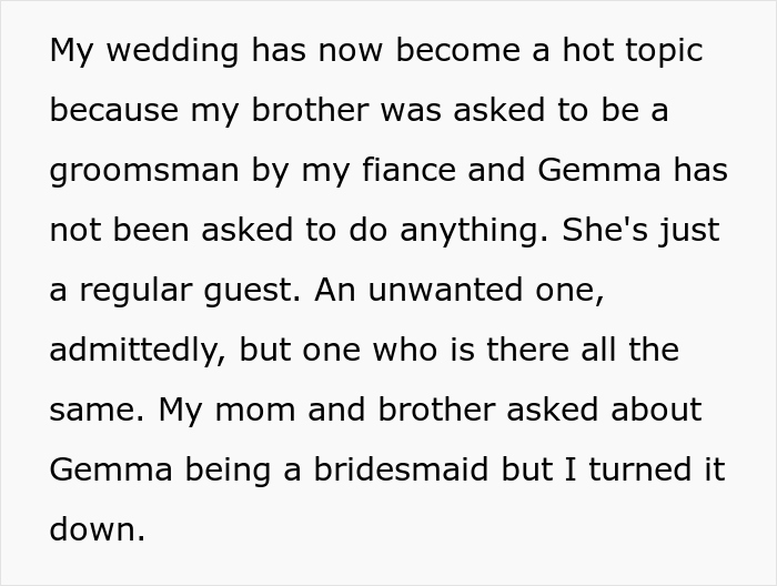 Woman Upset She Doesn't Get To Do Anything Special In Husband's Sister's Wedding, Despite Her Being A Huge Bully To Sister Back In The Day Woman Upset She Doesn't Get To Do Anything Special In Husband's Sister's Wedding, Despite Her Being A Huge Bully To Sister Back In The Day
