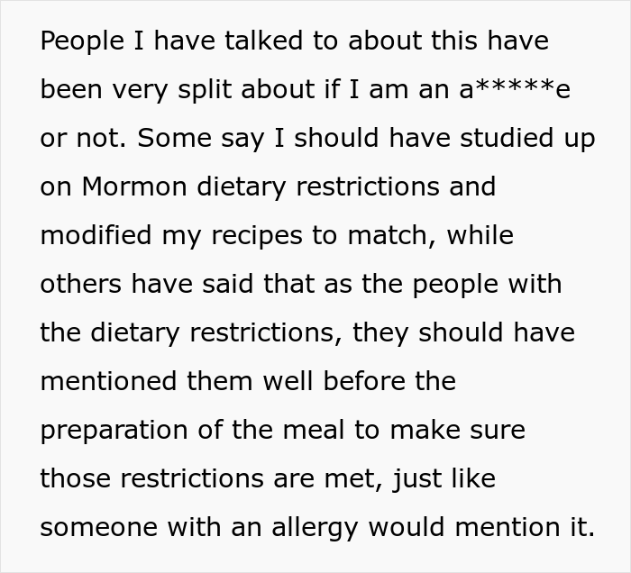 New Neighbor Gets Blasted By Mormon Guests After Dinner As They Discovered That The Sauce He Made Contained Red Wine New Neighbor Gets Blasted By Mormon Guests After Dinner As They Discovered That The Sauce He Made Contained Red Wine