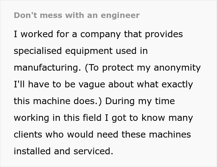 Engineer Is Furious When Company Refuses To Pay For The Work He Did, Makes Sure They Don't Know How To Finish It Before He Leaves Engineer Is Furious When Company Refuses To Pay For The Work He Did, Makes Sure They Don't Know How To Finish It Before He Leaves