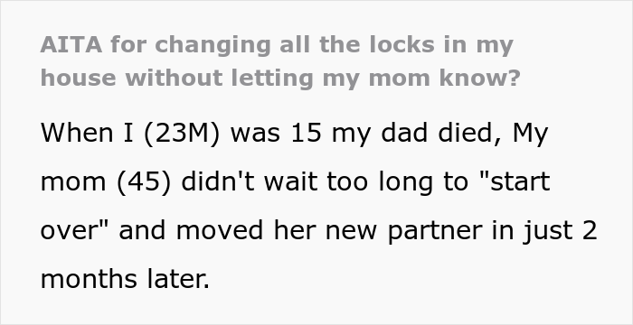 Mom Kicked Her 17 Y.O. Son Out Of The House He Owned By Inheritance, When He Grew Up, He Changed All The Locks While She Was Away Mom Kicked Her 17 Y.O. Son Out Of The House He Owned By Inheritance, When He Grew Up, He Changed All The Locks While She Was Away
