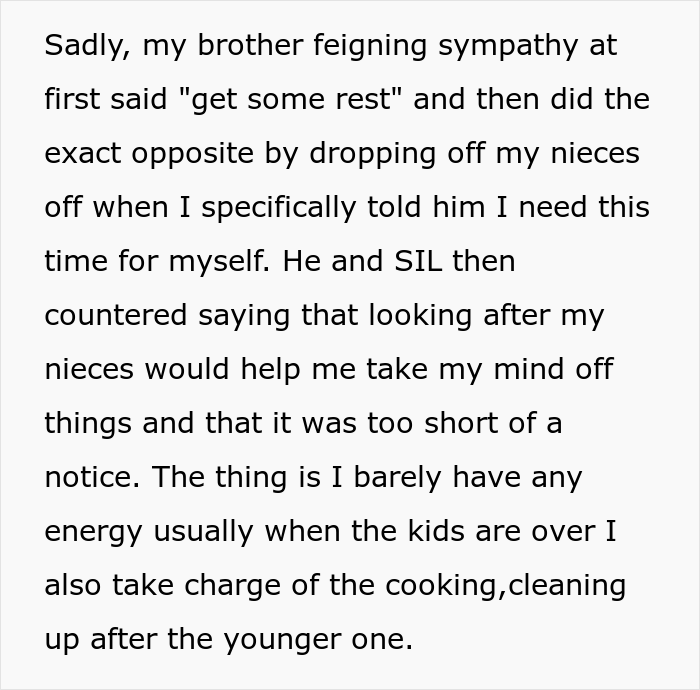 Entitled Brother Drops His Kids Off At Sister's House Without Asking, Wants Her To Pay For Childcare After She Refuses To Babysit Entitled Brother Drops His Kids Off At Sister's House Without Asking, Wants Her To Pay For Childcare After She Refuses To Babysit