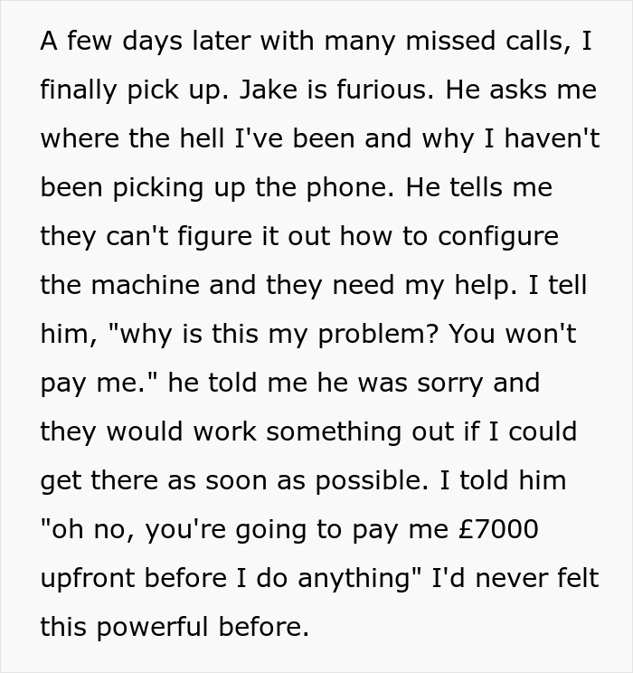 "Simplest [$8,500] i ever did": Professional revenge comes after an engineer put his job into testing mode because the business refused to pay him