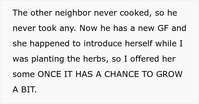 Man furious after neighbor's girlfriend 'helps herself' their entire herb garden after being offered 'some'