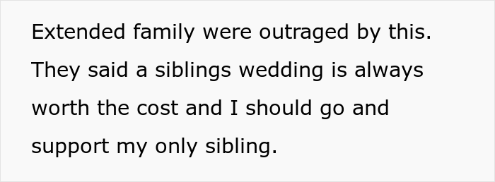 Sister RSVPs ‘No’ To Her Own Brother’s Wedding Because It’s Way Too Expensive, Asks The Internet If She Was A Jerk Sister RSVPs ‘No’ To Her Own Brother’s Wedding Because It’s Way Too Expensive, Asks The Internet If She Was A Jerk