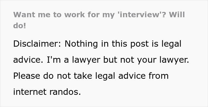 Lawyer Is Asked To Hand In ‘A Free Writing Sample’ As Part Of His Job Interview, Makes The Firm Regret It Later Lawyer Is Asked To Hand In ‘A Free Writing Sample’ As Part Of His Job Interview, Makes The Firm Regret It Later