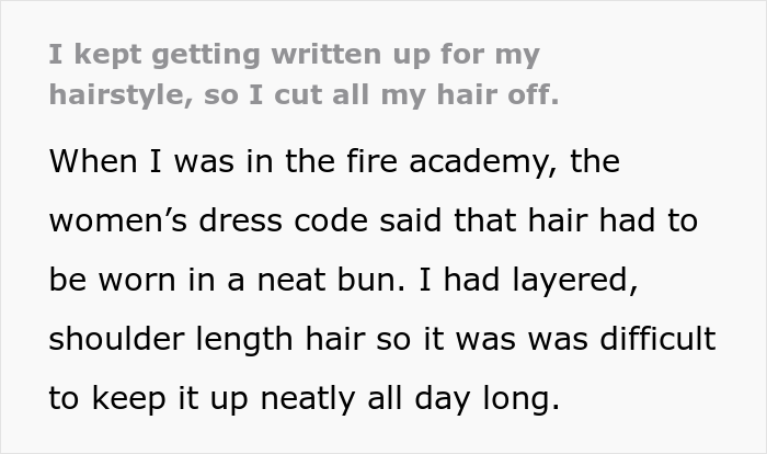 Female Firefighter Reprimanded For Her Hairstyle Maliciously Complies By Cutting Her Hair To Meet The Men's Requirements