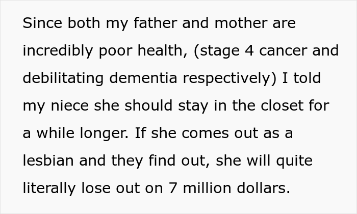 Teen Would Lose $7M If She Came Out As Gay, Uncle Asks If He Was A Jerk To Tell Her To Stay In The Closet Teen Would Lose $7M If She Came Out As Gay, Uncle Asks If He Was A Jerk To Tell Her To Stay In The Closet