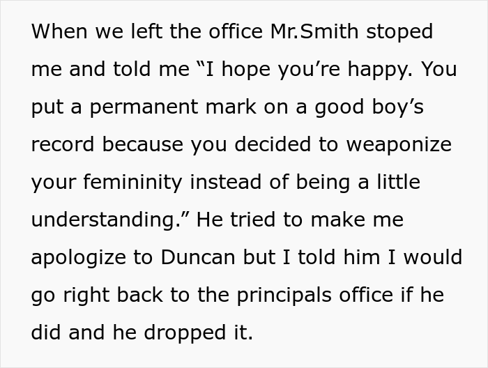 "Weaponizing My Femininity": 15 Y.O. Girl Gets Called A Jerk For Throwing A Tantrum After Getting Regularly Harassed At School "Weaponizing My Femininity": 15 Y.O. Girl Gets Called A Jerk For Throwing A Tantrum After Getting Regularly Harassed At School