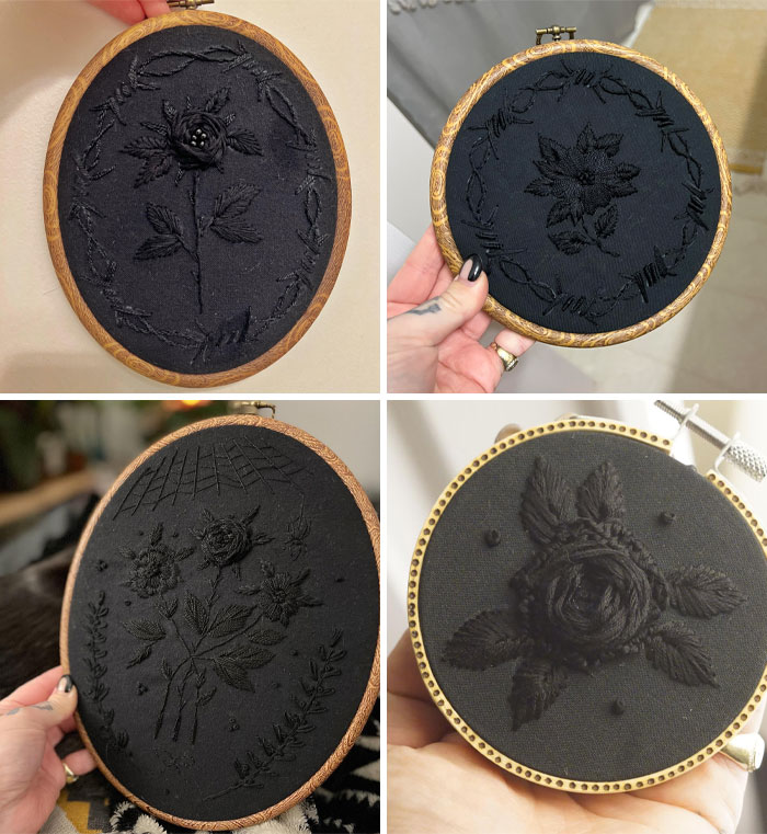 Some More Monochrome Embroidery! These Textures Are Very Enjoyable To Work With!