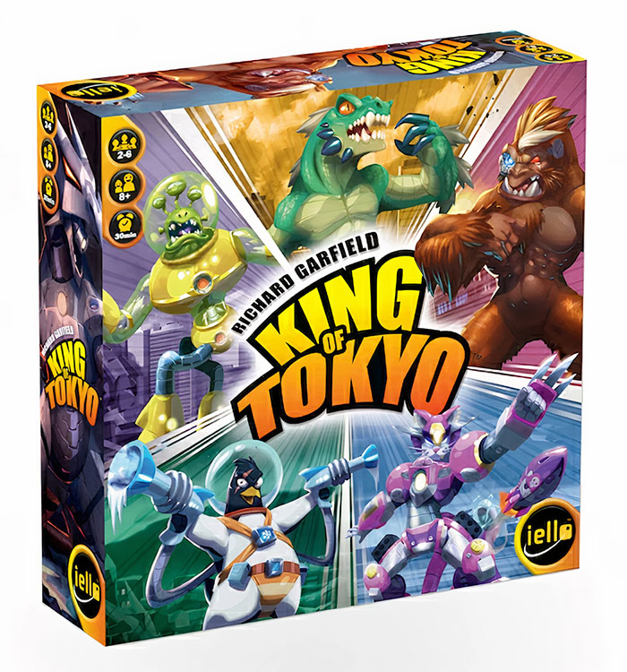 King of Tokyo board game box featuring colorful monster characters, a popular choice among best board games for a night in.