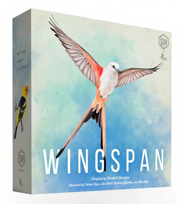 Wingspan board game box featuring a colorful bird illustration, one of the best board games for a night in.