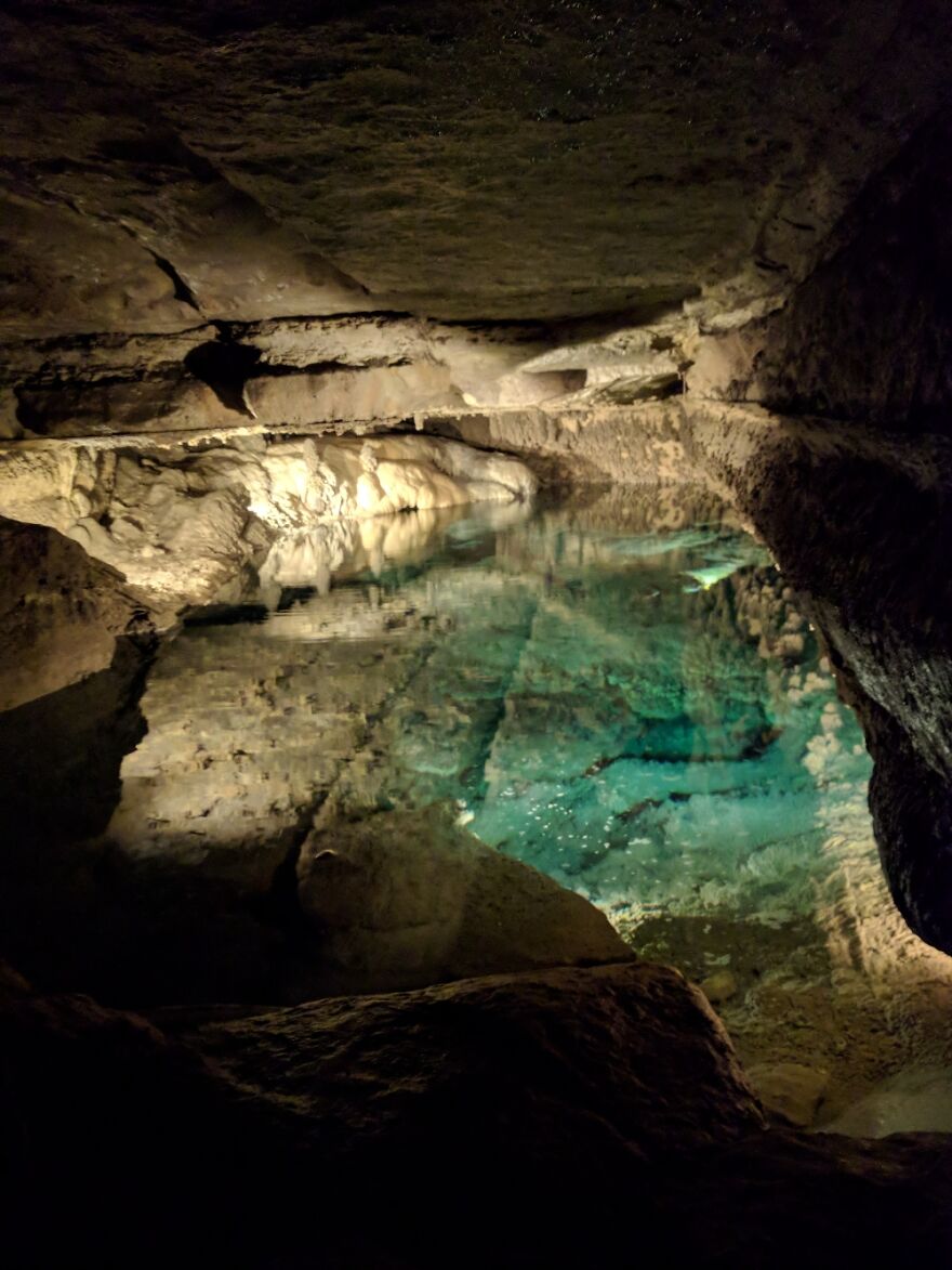 Turquoise Pool In Mystery Caves In Southeastern Mn