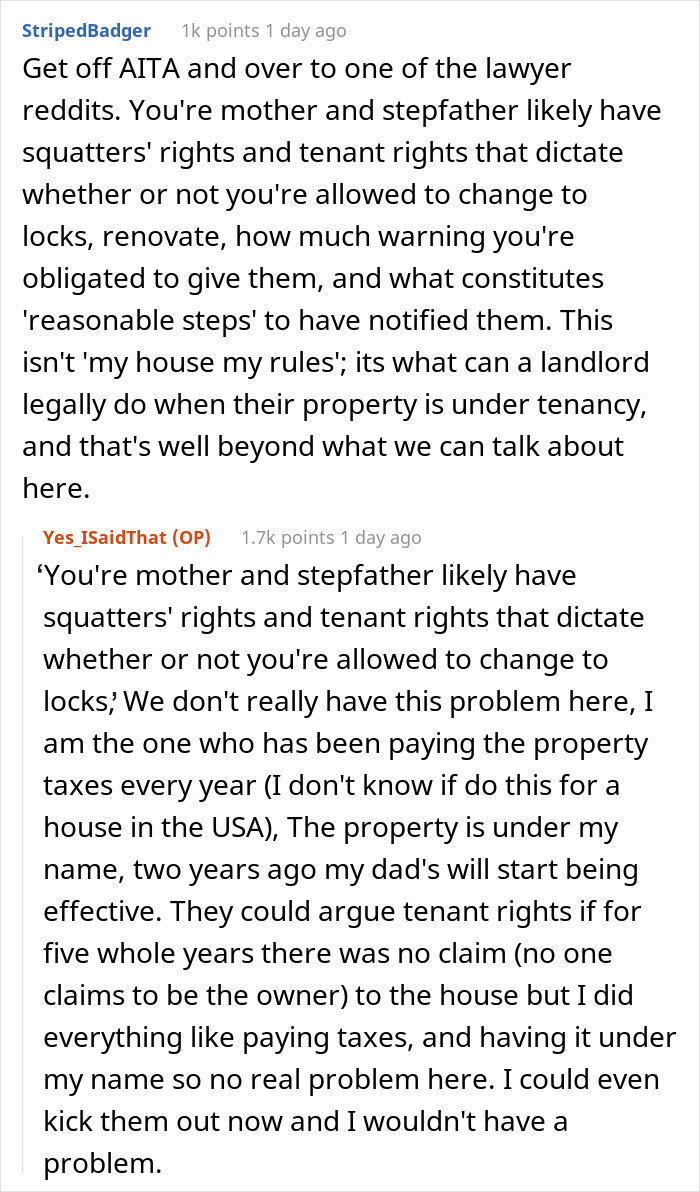 Mom Kicked Her 17 Y.O. Son Out Of The House He Owned By Inheritance, When He Grew Up, He Changed All The Locks While She Was Away Mom Kicked Her 17 Y.O. Son Out Of The House He Owned By Inheritance, When He Grew Up, He Changed All The Locks While She Was Away