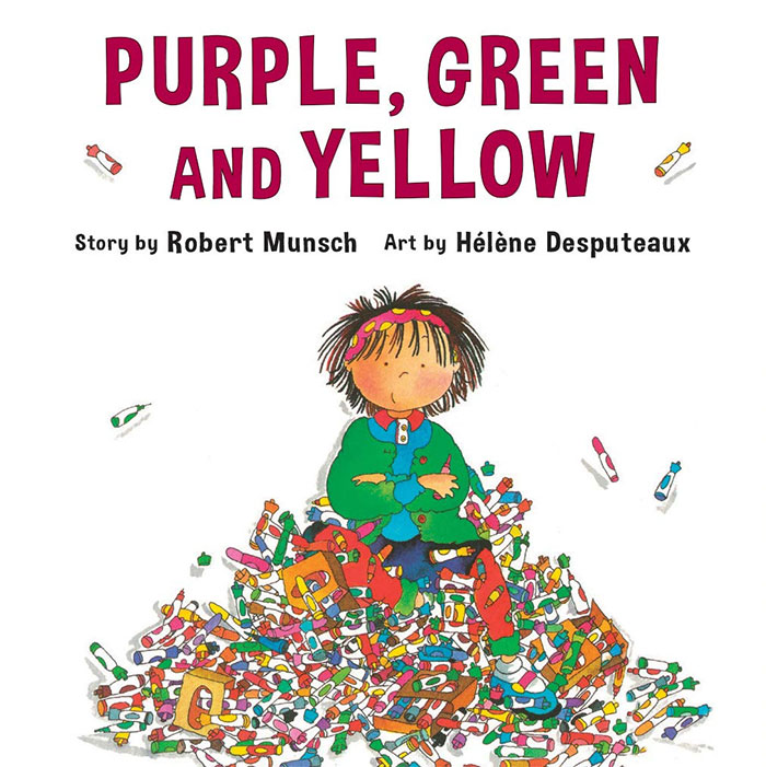 Book cover of Purple, Green And Yellow by Robert Munsch