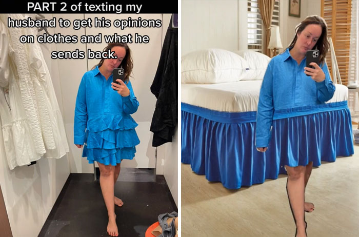 "Texting My Husband To Get His Opinion On Clothes And What He Sends Back" (16 Pics)