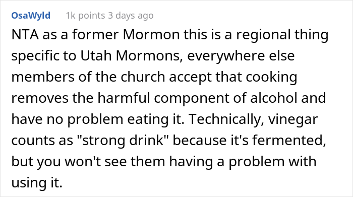 New Neighbor Gets Blasted By Mormon Guests After Dinner As They Discovered That The Sauce He Made Contained Red Wine New Neighbor Gets Blasted By Mormon Guests After Dinner As They Discovered That The Sauce He Made Contained Red Wine
