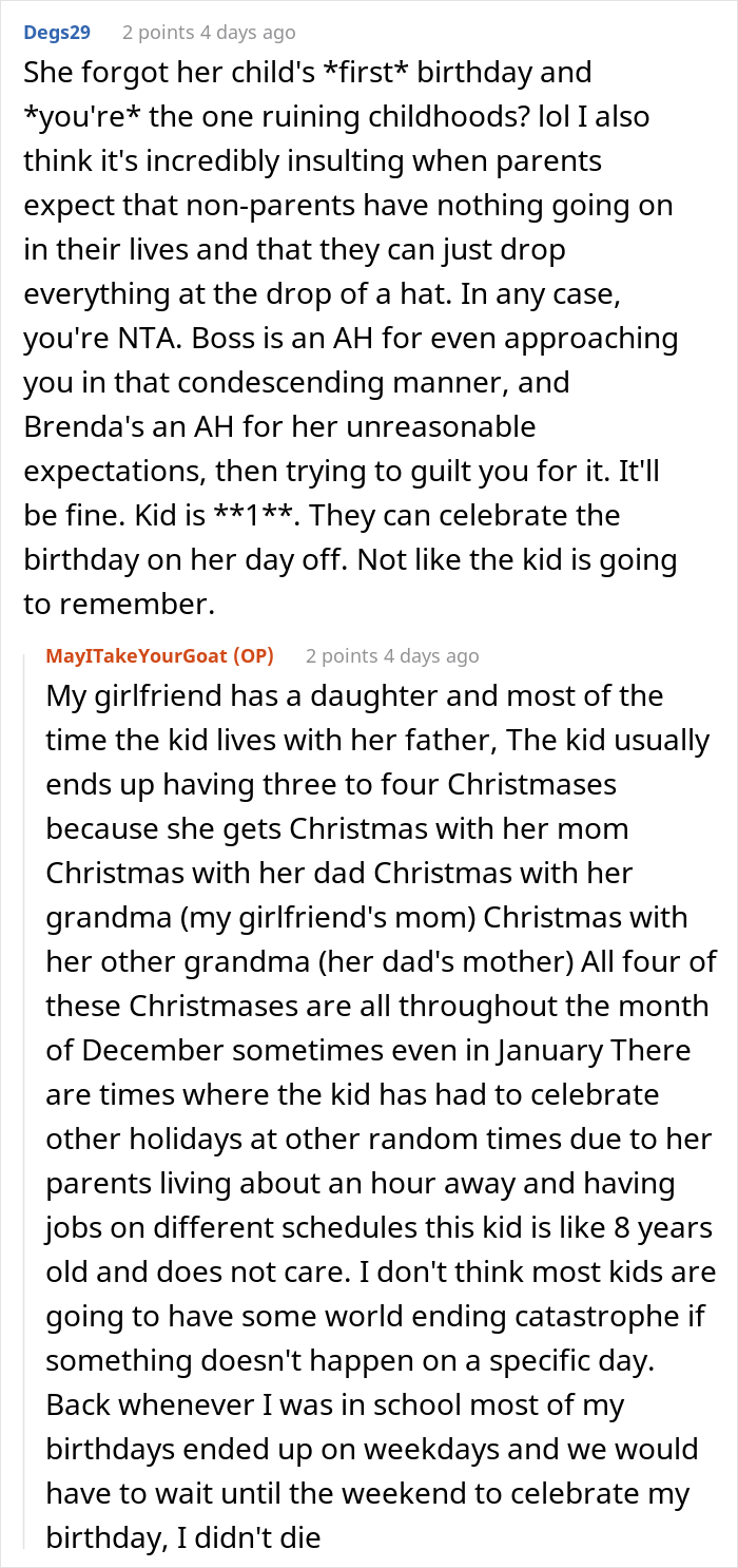 Coworker Bombards Guy With Text Messages Calling Him A “Childless Man Child” After He Refused To Cover Her Shift That Fell On Her Son’s 1st Birthday Coworker Bombards Guy With Text Messages Calling Him A “Childless Man Child” After He Refused To Cover Her Shift That Fell On Her Son’s 1st Birthday