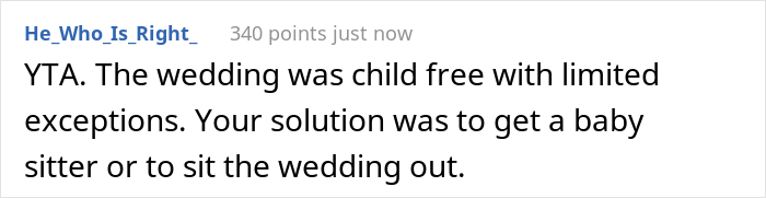 “Am I The Jerk For Bringing My Baby To A Child-Free Wedding?”