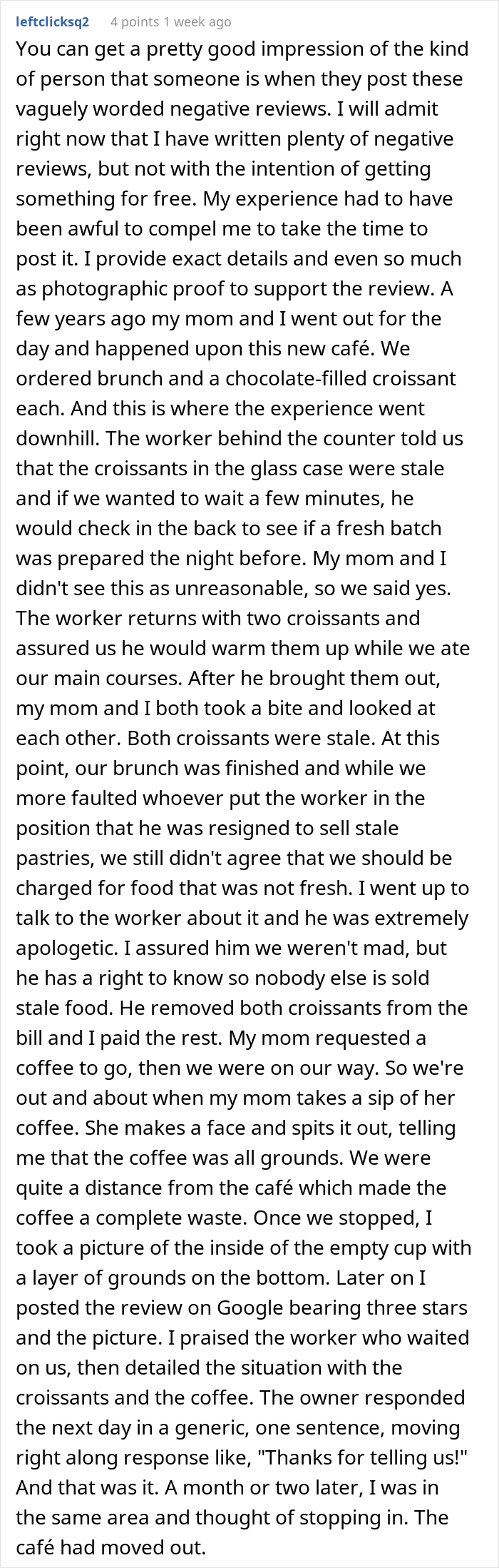 Restaurant Customer Leaves A 1-Star Review Saying She’ll No Longer Support It, Owner Responds And Goes Viral Restaurant Customer Leaves A 1-Star Review Saying She’ll No Longer Support It, Owner Responds And Goes Viral