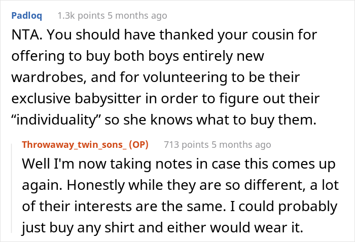 Mom Decided To Dress Her Twin Boys In Two Different Colors To Tell Them Apart, Cousin Goes "Ballistic" On Her Mom Decided To Dress Her Twin Boys In Two Different Colors To Tell Them Apart, Cousin Goes "Ballistic" On Her