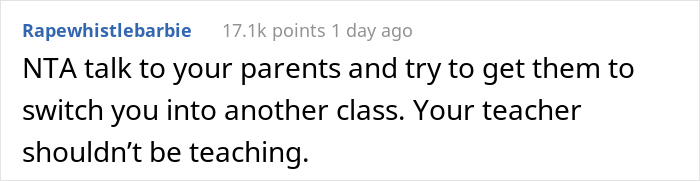 "Weaponizing My Femininity": 15 Y.O. Girl Gets Called A Jerk For Throwing A Tantrum After Getting Regularly Harassed At School "Weaponizing My Femininity": 15 Y.O. Girl Gets Called A Jerk For Throwing A Tantrum After Getting Regularly Harassed At School