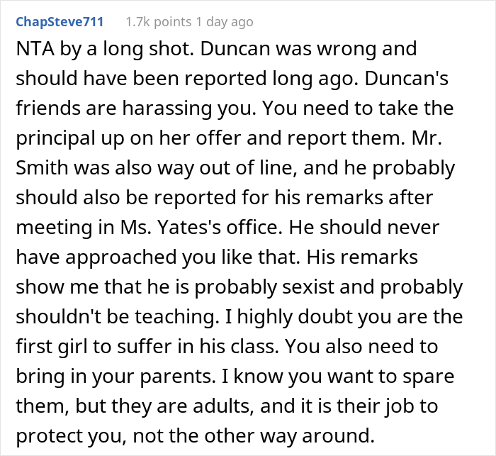 "Weaponizing My Femininity": 15 Y.O. Girl Gets Called A Jerk For Throwing A Tantrum After Getting Regularly Harassed At School "Weaponizing My Femininity": 15 Y.O. Girl Gets Called A Jerk For Throwing A Tantrum After Getting Regularly Harassed At School