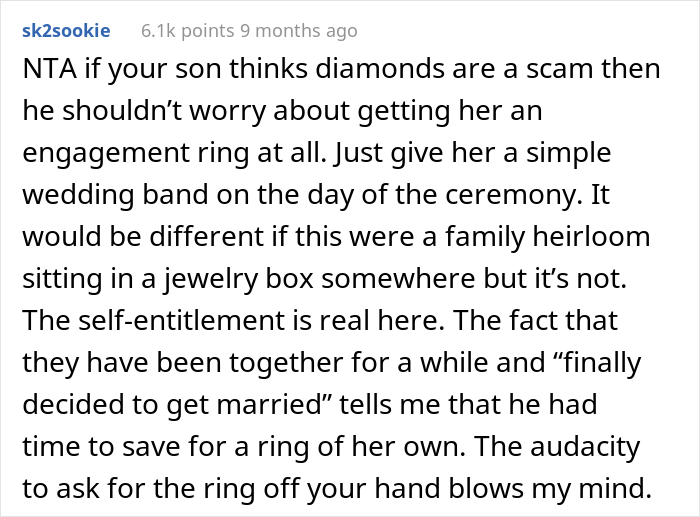 Mother Is Called 'Materialistic' After Refusing To Pass On Her Engagement Ring As An Heirloom