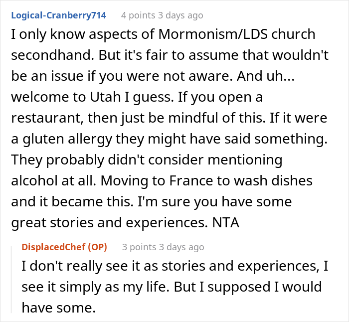 New Neighbor Gets Blasted By Mormon Guests After Dinner As They Discovered That The Sauce He Made Contained Red Wine New Neighbor Gets Blasted By Mormon Guests After Dinner As They Discovered That The Sauce He Made Contained Red Wine