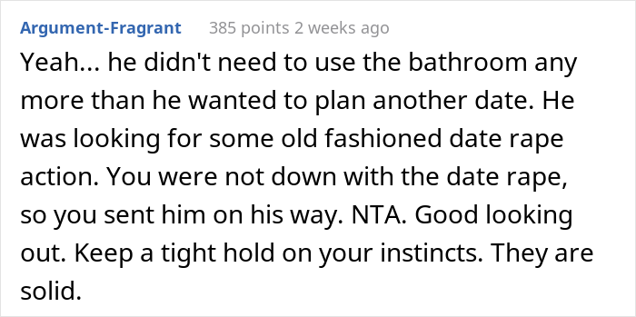 Woman Spots Red Flags On First Date When Guy Insists On Using Her Bathroom, He Instantly Shows His True Colors When She Refuses Woman Spots Red Flags On First Date When Guy Insists On Using Her Bathroom, He Instantly Shows His True Colors When She Refuses