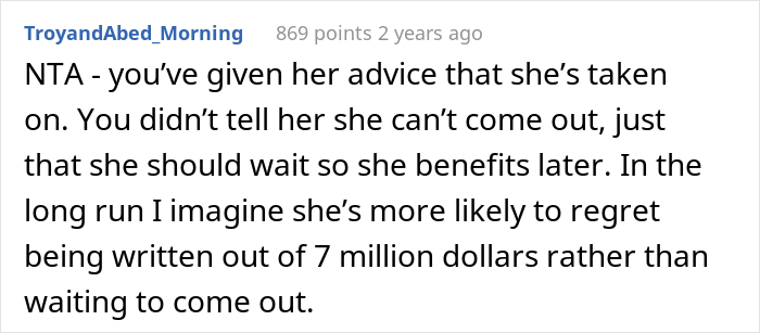 Teen Would Lose $7M If She Came Out As Gay, Uncle Asks If He Was A Jerk To Tell Her To Stay In The Closet Teen Would Lose $7M If She Came Out As Gay, Uncle Asks If He Was A Jerk To Tell Her To Stay In The Closet