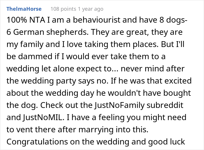 Bride Asks Brother-In-Law Not To Bring His Dog To Her Wedding, BIL Ends Up Being Kicked Out For Ignoring Bride’s Request
