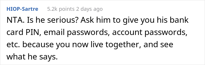 Woman Won't Give Her Boyfriend The Code To Her Gem-Filled Safe, Asks If She's In The Wrong Here After He Gets Mad Woman Won't Give Her Boyfriend The Code To Her Gem-Filled Safe, Asks If She's In The Wrong Here After He Gets Mad
