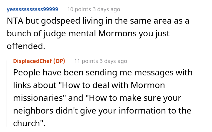 New Neighbor Gets Blasted By Mormon Guests After Dinner As They Discovered That The Sauce He Made Contained Red Wine New Neighbor Gets Blasted By Mormon Guests After Dinner As They Discovered That The Sauce He Made Contained Red Wine