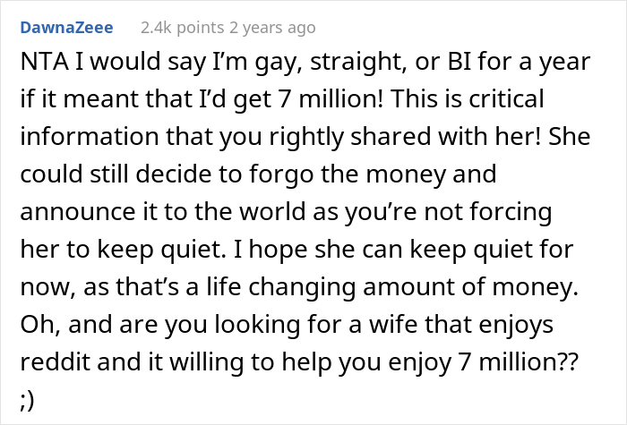 Teen Would Lose $7M If She Came Out As Gay, Uncle Asks If He Was A Jerk To Tell Her To Stay In The Closet Teen Would Lose $7M If She Came Out As Gay, Uncle Asks If He Was A Jerk To Tell Her To Stay In The Closet