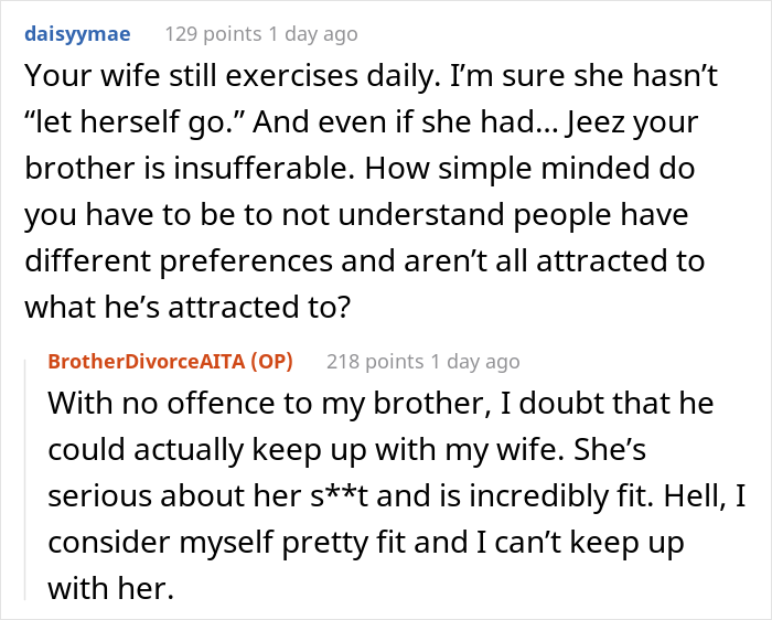 Man Asks The Internet If He Overreacted After His Brother Repeatedly Body-Shamed His Wife