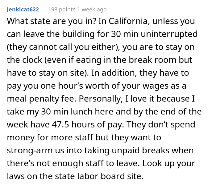 Entitled Boss Gets Slammed Online For Expecting Employees To Not Leave The Building During Lunch Hours Entitled Boss Gets Slammed Online For Expecting Employees To Not Leave The Building During Lunch Hours