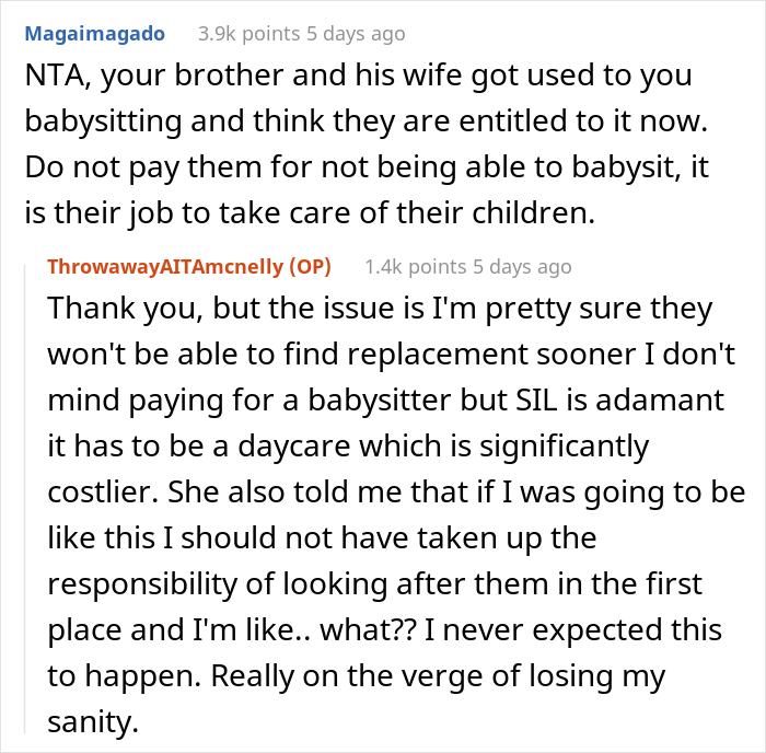 Entitled Brother Drops His Kids Off At Sister's House Without Asking, Wants Her To Pay For Childcare After She Refuses To Babysit Entitled Brother Drops His Kids Off At Sister's House Without Asking, Wants Her To Pay For Childcare After She Refuses To Babysit