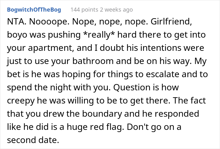 Woman Spots Red Flags On First Date When Guy Insists On Using Her Bathroom, He Instantly Shows His True Colors When She Refuses Woman Spots Red Flags On First Date When Guy Insists On Using Her Bathroom, He Instantly Shows His True Colors When She Refuses