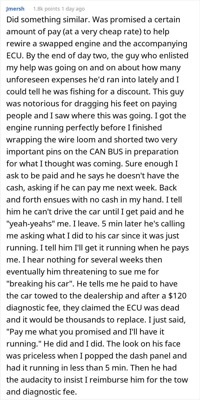 Engineer Is Furious When Company Refuses To Pay For The Work He Did, Makes Sure They Don't Know How To Finish It Before He Leaves Engineer Is Furious When Company Refuses To Pay For The Work He Did, Makes Sure They Don't Know How To Finish It Before He Leaves