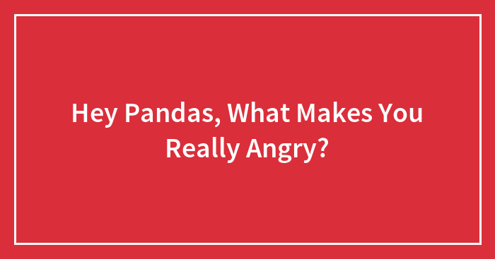 Hey Pandas, What Makes You Really Angry?