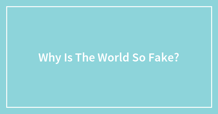 Why Is The World So Fake?