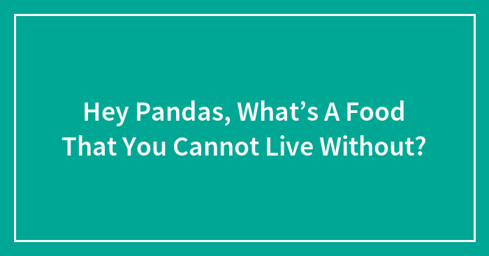 Hey Pandas, What’s A Food That You Cannot Live Without?