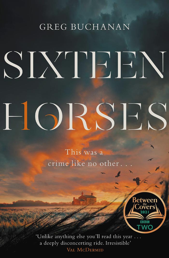 Book cover for "Sixteen Horses"