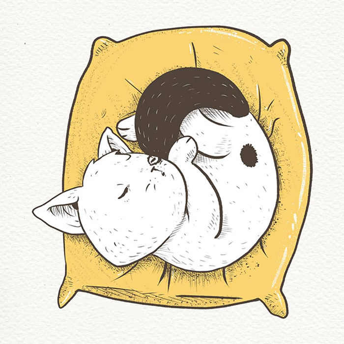 I Make Cute Illustrations Featuring An Introverted Cat That Is Just Living Its Life (29 Pics)
