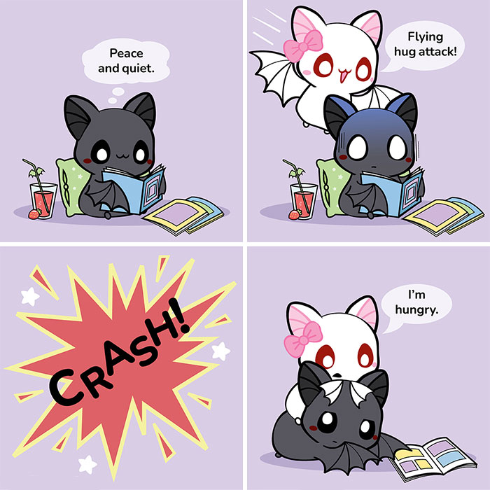 My 20 Wholesome Comics Depict A Cute Bat Couple That Is In A Relationship