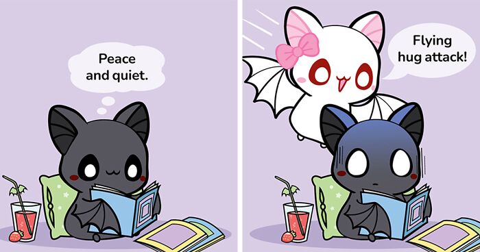 My 20 Wholesome Comics Depict A Cute Bat Couple That Is In A Relationship