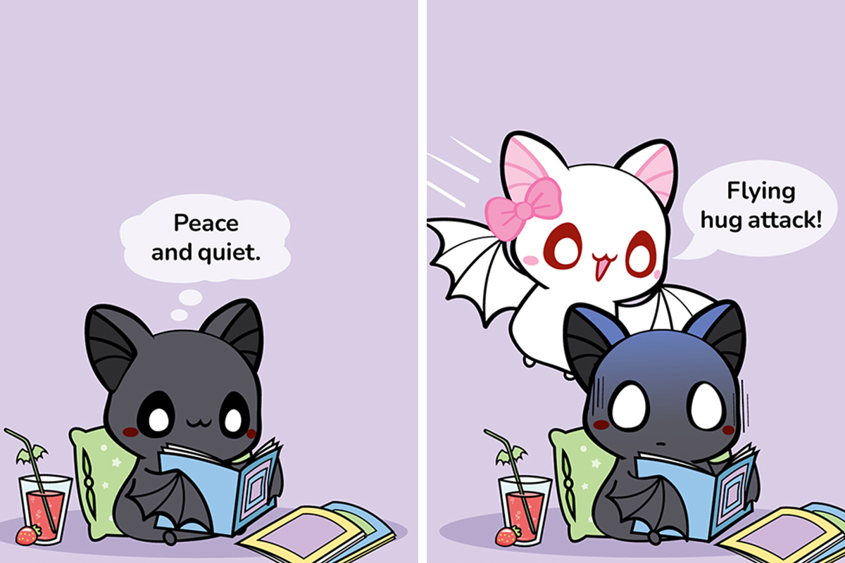 I'm Making Comics About Cute Bat Couple Bored Panda